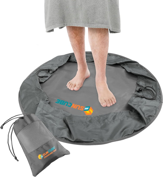 Wetsuit Changing Mat & Waterproof Surf Bag – Drawstring Dry Bag for Surfing, Kayaking & Beach – 30” Leakproof Portable Gear Mat