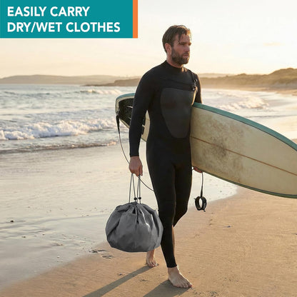 Wetsuit Changing Mat & Waterproof Surf Bag – Drawstring Dry Bag for Surfing, Kayaking & Beach – 30” Leakproof Portable Gear Mat