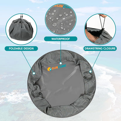 Wetsuit Changing Mat & Waterproof Surf Bag – Drawstring Dry Bag for Surfing, Kayaking & Beach – 30” Leakproof Portable Gear Mat