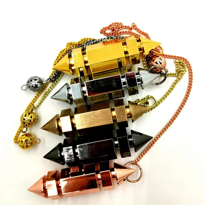 Songlong Pendule for Reiki Copper Pendant Divinatio Shape Hexagonal Pendulum Therap Pendulo