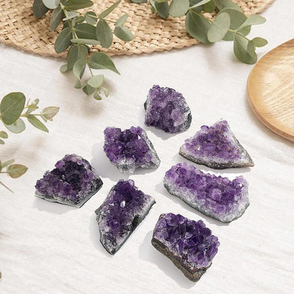Amethyst Crystal Cluster Rock Geode Gemstones Purple Raw Crystals Stone Rock Collection Raw Energy Balance Reiki Home Decor Friendship Gifts for Women 50-70G