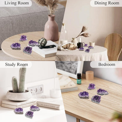 Amethyst Crystal Cluster Rock Geode Gemstones Purple Raw Crystals Stone Rock Collection Raw Energy Balance Reiki Home Decor Friendship Gifts for Women 50-70G