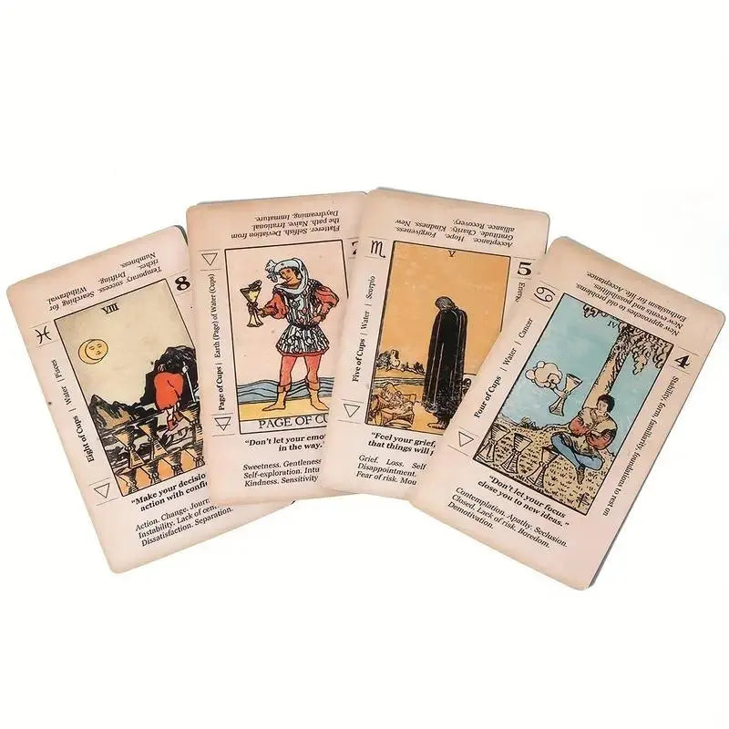 Classic Tarot Card Game, 78Pcs/Set Portable Tarot Card Game, Tarot Card Game for Adults, Gift, Tarot Card Decks, Durable Tarot Cards