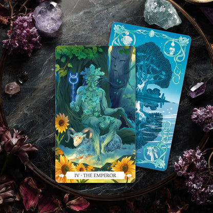 Under the Oak Tarot: 78 Tarot Cards & Guidebook, Divination Tool, Tarot Reading, Psychic Reading, Fortune, Spiritual, Unique Tarot, Tarot Reading