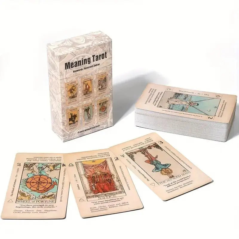 Classic Tarot Card Game, 78Pcs/Set Portable Tarot Card Game, Tarot Card Game for Adults, Gift, Tarot Card Decks, Durable Tarot Cards