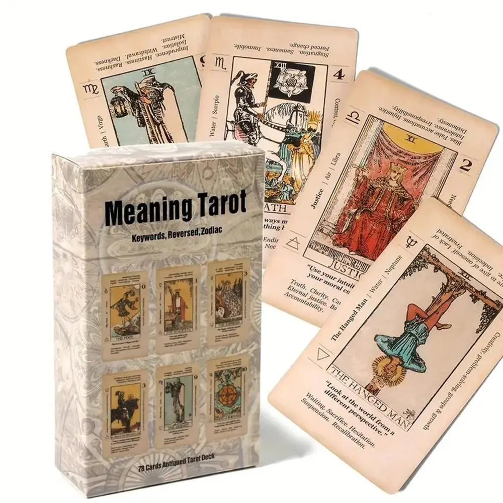 Classic Tarot Card Game, 78Pcs/Set Portable Tarot Card Game, Tarot Card Game for Adults, Gift, Tarot Card Decks, Durable Tarot Cards