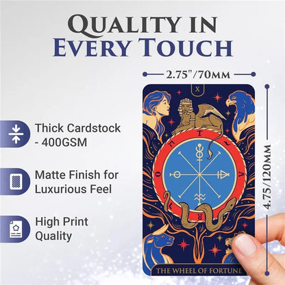 Tarot Cards: Starlight Tarot Deck with Guide Book - Unique Tarot Card Deck for Beginners - Modern Fortune Telling Cards (Blue)